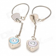 Cute Heart Voice I LOVE YOU Keychain for Couples - Silver (2 PCS)