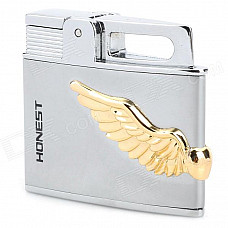 HONEST Wing Style Elegant Windproof Butane Lighter - Silver