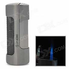 JG-875 Windproof Stainless Steel Butane Jet Torch Lighter - Black