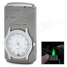 d003 Watch Style Windproof Zinc Alloy Butane Lighter w/ Backlight - Brown