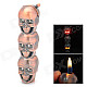 K002 Skull Shaped Copper Aluminum Alloy Butane Lighter - Copper