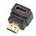 90 Degrees Angle Gold-Plating HDMI V1.4 Male to Female Adapters - Black + Golden (5 PCS)