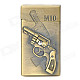 Wind Resistant Pistols Pattern Zinc Alloy Butane Jet Lighter - Antique Golden