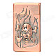 Wind Resistant Skull and Fire Pattern Zinc Alloy Butane Jet Lighter - Red Bronze