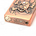 Wind Resistant Skull and Fire Pattern Zinc Alloy Butane Jet Lighter - Red Bronze