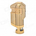 BN617 Windproof Stainless Steel Butane Jet Torch Lighter - Golden (3 x LR621)