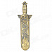 308 Dragon Phoenix Pattern Straight Sword Style Windproof Butane Jet Torch Lighter - Bronze