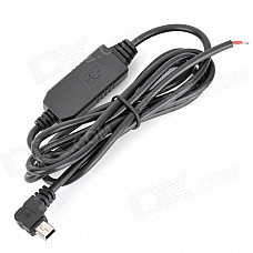 Angle Mini 5 Pin USB Male 12V to 5V Step-Down Power Converter Cable - Black (115cm)