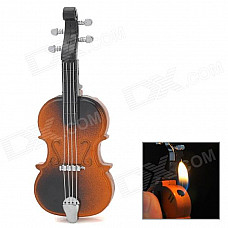 d014 Violin Style Zinc Alloy Butane Lighter - Brown + Black