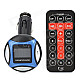 1" LCD Car MP3 Music Speaker FM Transmitter w/ USB / SD / TF / Remote Controller - Blue + Black