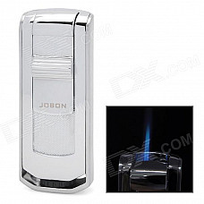 JOBON-937 Wind Resistant Stainless Steel Butane Jet Lighter - Silver