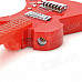 Creative Guitar Shape Windproof Butane Jet Lighter - Red