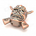 R4647C Double Gun Skull Style Butane Lighter w/ LED Flash Light - Bronze