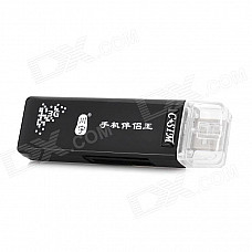 Kawau C229 USB Multi-Function USB 2.0 3-in-1 TF / Mini SD / M2 / SIM Card Reader - Black