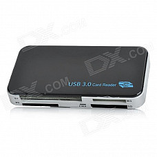 High Speed USB 3.0 SD / MS / M2 / CF / XD / Micro SD/TF Card Reader - Black + Silver