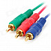 HDMI to Composite 3-RCA Audio Video Cable - Black + Blue + Green + Red