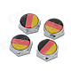 German National Flag Pattern Universal Aluminum Alloy License Plate Bolt Screw Caps for Car (4 PCS)