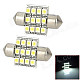 Festoon 31mm 0.7W 70lm 12-SMD 3528 LED White Light Car Reading / Interior / Door Lamp - (12V / Pair)