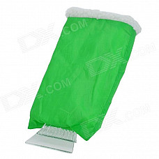 SD-3102 Car Warm Cotton + Plastic Ice Snow Scraper / Shovel Glove - Green