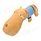 Cute Big Head Dog Toy Short Plush Throw Pillow - Blue + Beige (80cm)