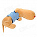 Cute Big Head Dog Toy Short Plush Throw Pillow - Blue + Beige (80cm)