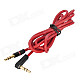 3.5mm Extension Audio Right-Angle Plug to Plug Cable - Dark Red + Black (128cm)