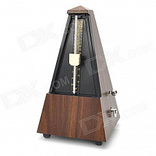 Retro Tower Vintage Shape Plastic Mechanical Metronome - Black + Wooden