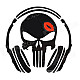 Music Skull Style Car / Motorcycle Reflective Sticker - Black