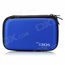 Protective Artificial Leather Case Bag w/ Carabiner for Nintendo 3DS - Deep Blue