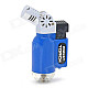 Mini Bend Iron + Plastic Windproof Butane Gas Lighter - Blue + Black