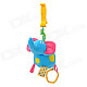 Lokyee 02154 Elephant Shape Pulling Vibration Bed Hanging Toy w/ Clip for Baby - Blue + Deep Pink