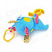 Lokyee 02154 Elephant Shape Pulling Vibration Bed Hanging Toy w/ Clip for Baby - Blue + Deep Pink