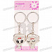 Stainless Steel Mini Cute Photo Holder Couple's Keychains (2-Piece Set)