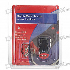 USB 2.0 SDHC MicroSD/TF/M2 Card Reader with Strap