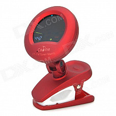 Color LED Display Clip-on Tuner for Guitar / Bass / Violin+ More - Red + White