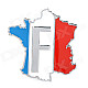 LZ003 French Flag Pattern / Map Shape Aluminum Alloy DIY Car Sticker - Red + Blue + White + Silver