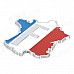 LZ003 French Flag Pattern / Map Shape Aluminum Alloy DIY Car Sticker - Red + Blue + White + Silver