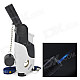 MengHu Rechargeable Gun Shaped Butane Jet Torch Lighter w/ Strap - Black + White