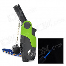 Gun Shape PC + Alloy Windproof Butane Gas Lighter - Black + Green