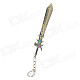 Zinc Alloy Sword Shaped Keychain - Bronze