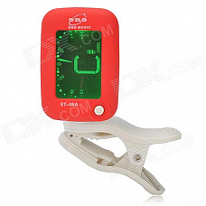 ENO ET-05A 1.2" Colored Display Clip-On Tuner for Guitar / Violin / Bass - Red + White (1 x CR2032)