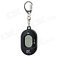 ENO 0.8" LCD Tuner w/ Keychain for Ukulele / Guitar / Bass - Black + White (1 x CR2032)