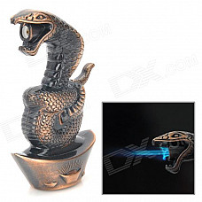 Snake Shaped Windproof Stainless Steel Butane Jet Lighter - Copper