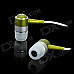 SE08 3.5mm Plug Aluminum Alloy Stereo In-Ear Earphone - Green + White (125cm-Cable)