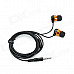 E11 Aluminum Alloy In-Ear Stereo Earphone - Golden + Black (125cm Cable)