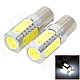 LY236 1156 5W 480lm 5-LED White Light Car Turning Brake Signal Bulbs - Yellow + Silver