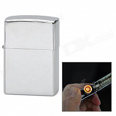 Creative USB Rechargeable Recycle Electronic Lighter - Silver