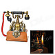 PT-1805 Retro Telephone Yellow Flame Butane Lighter - Bronze + Reddish Brown