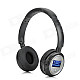 XF-328 Fashion 1.3" LCD Stereo Headphone MP3 Player w/ TF Card Slot / FM / USB - Black + Silver