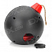 Cool Funny Bomb Shape Coin Bank w/ Sound & Shake - Black + White + Red (3 x AA)